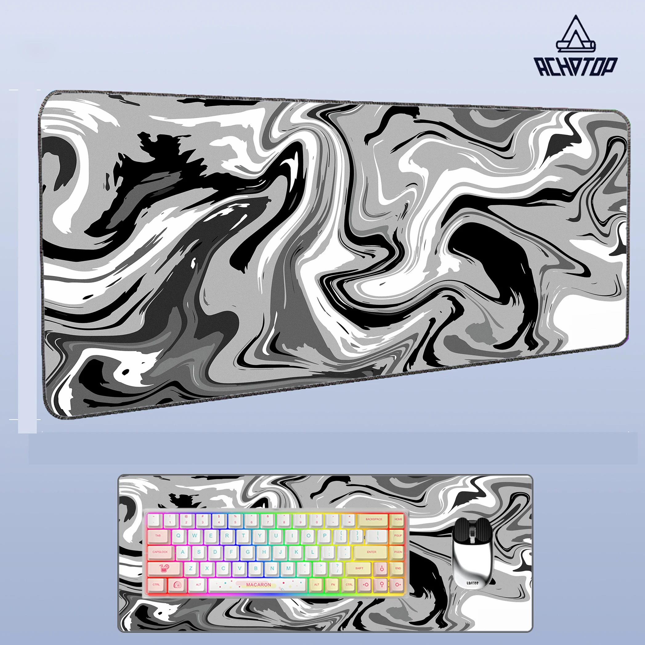Mousepad Large Gaming Mouse Pad Art Black And White Line LockEdge Thickened Computer Keyboard Table Desk Mat