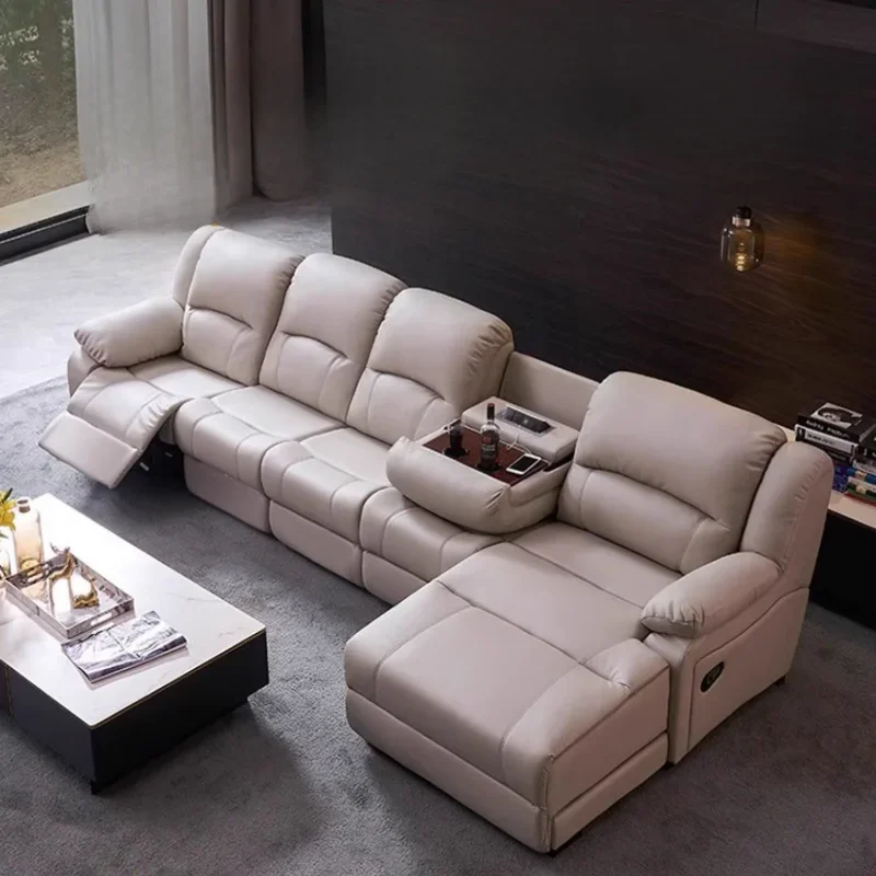 Electric Relaxing Modern Sofa Chair Living Room Reclining Designer Sectional Leather Sofa Loveseat Lounge Divano Home Furniture