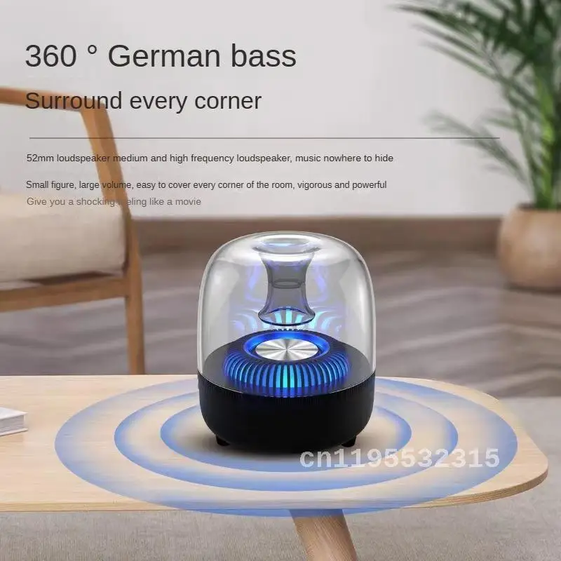 

Портативный Bluetooth-динамик, акриловый, цветной, дышащий, зеркальный, прозрачный стеклянный динамик, стерео, объемный беспроводной динамик