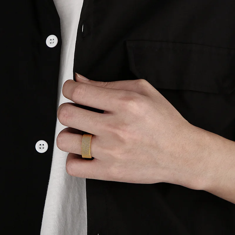 Euro-American Fashion Ring Couple Ring Mesh Modern Accessories Women Men Popular Fine Jewelry Wedding Gifts Wholesale Size 6-12