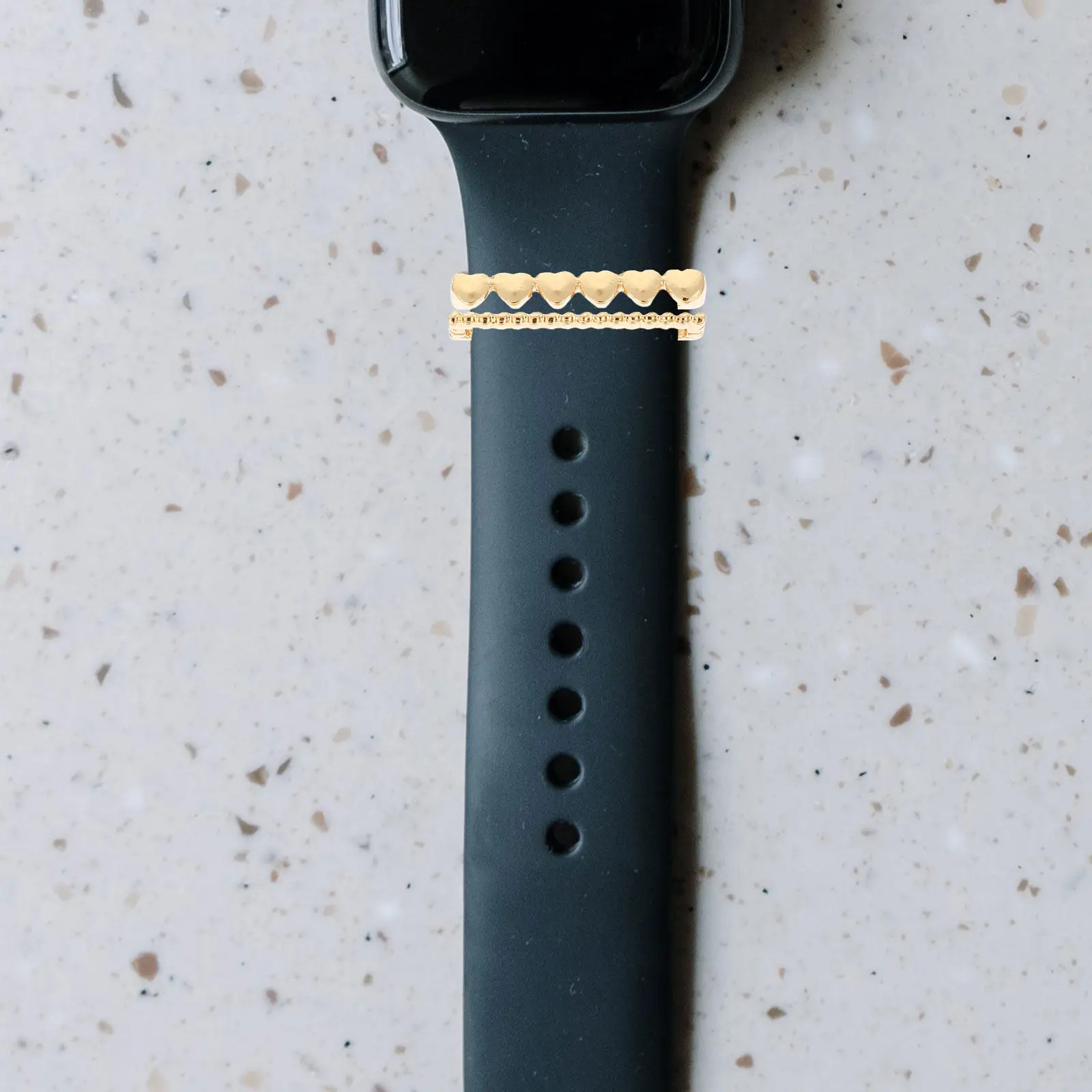 4Pcs Watchband Ring Elegant Zinc Alloy Charms Strap Accessories Smartwatch Decoration Compatible with Apple Watch