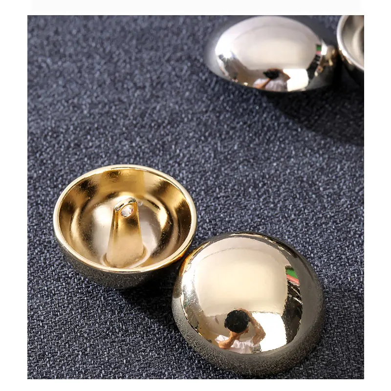 Glatte halbrunde Luxus High-End-Metall knöpfe für Kleidung Mantel Shirt DIY Näh zubehör Näh knöpfe Großhandel 10 stücke – Detail 4