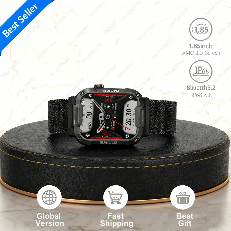 

2025Rugged Military Smart Watch Men Outdoor Watches lP68 Waterproof 1.85" Al Voice Bluetooth Call Man Smartwatch For Android IOS