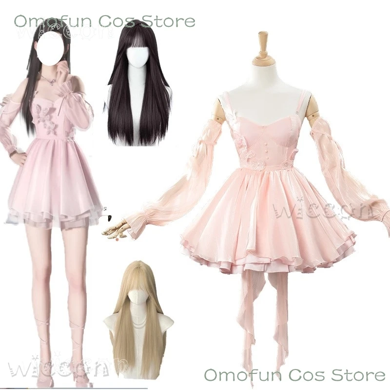 

Love And DeepSpace Player Mc Outfit Костюм главного гетерия Парик Розовый наряд Игра Косплей Платье для свиданий Одежда Пара Хэллоуин Вечеринка