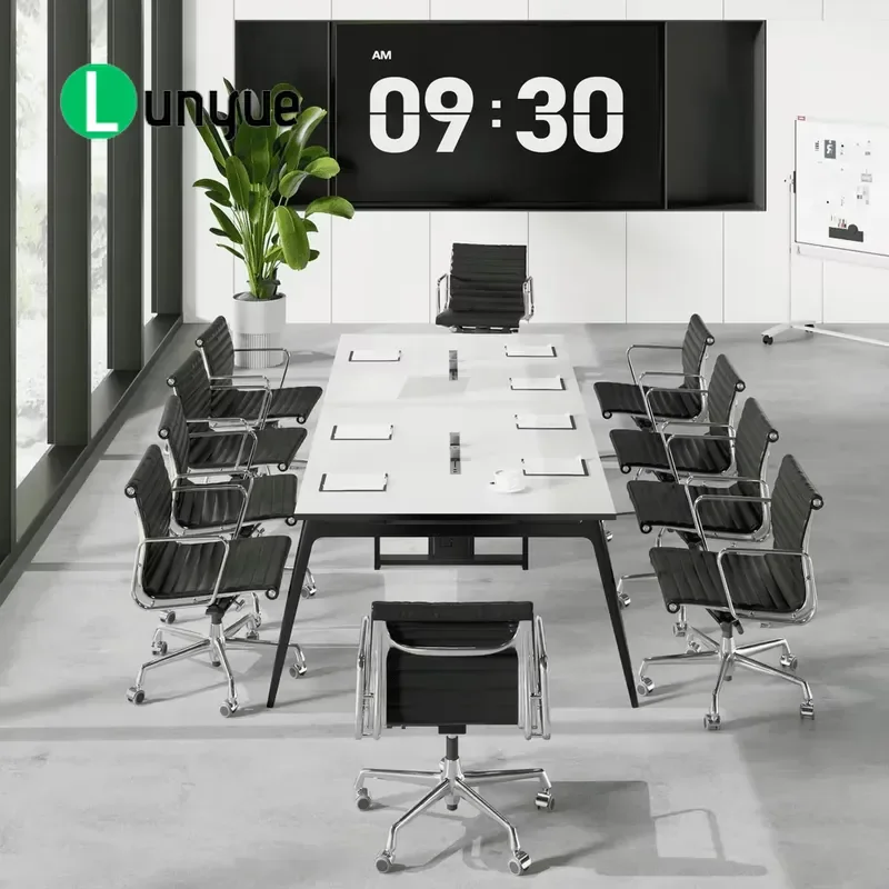 10 Person Conference Table and Chair Set Modern Meeting Room Desk for Office Negotiation Business Discussion Furniture
