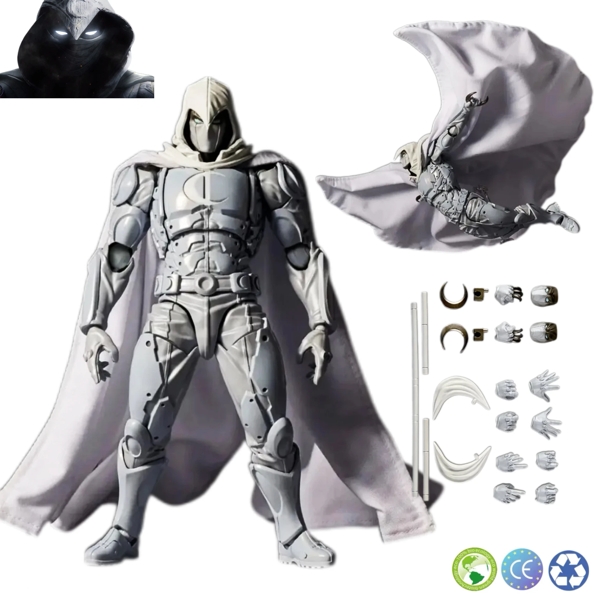 

Kaiyodo Amazing Yamaguchi Moon Knight Cloak ML Super Hero in Stock Men Soldier Long Cape Action Figure Collectible Toy Gifts