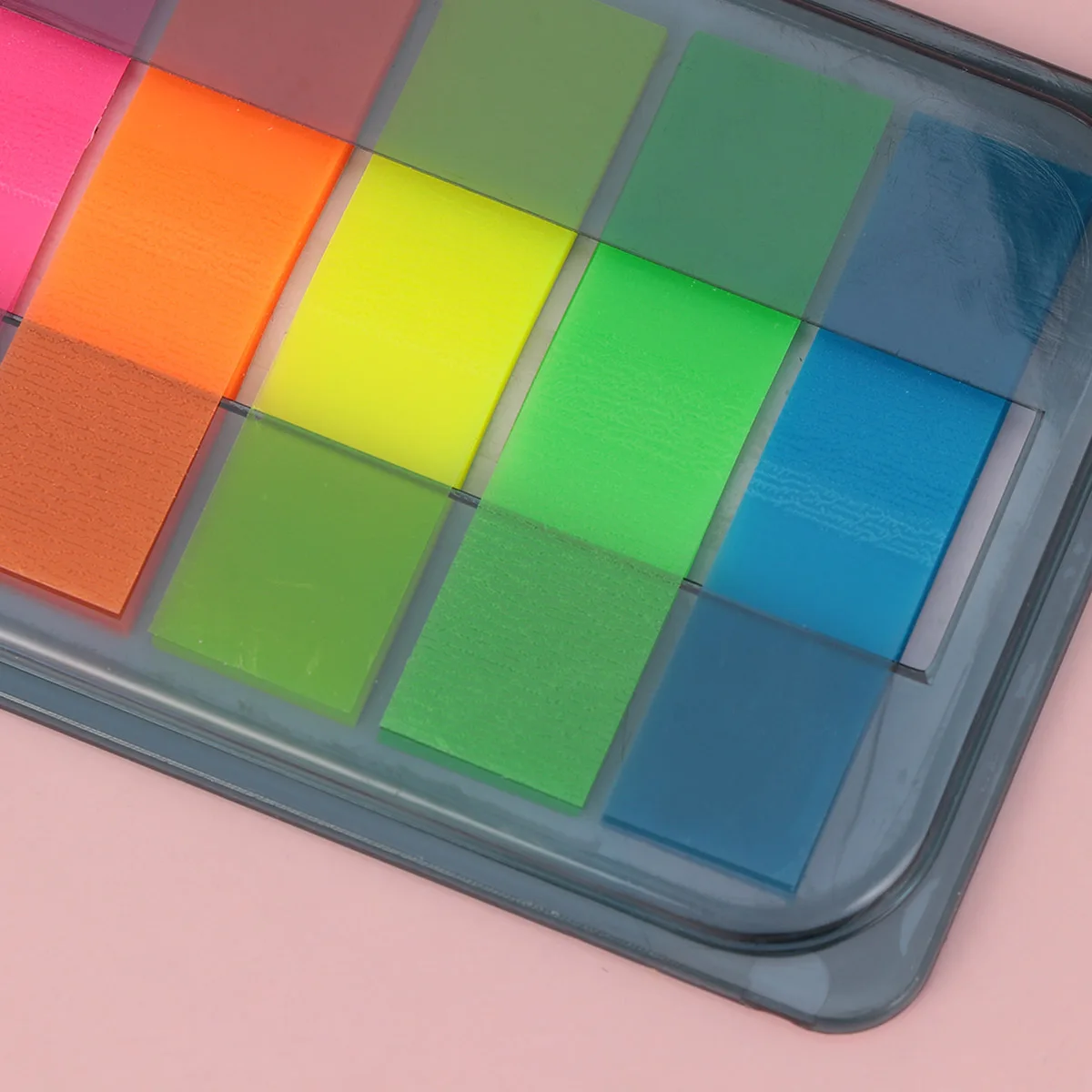 

10Pcs Fluorescent Index Label Sticker Translucent Removable Adhesives for Highlighting Pages Books Documents Self-Stick Note