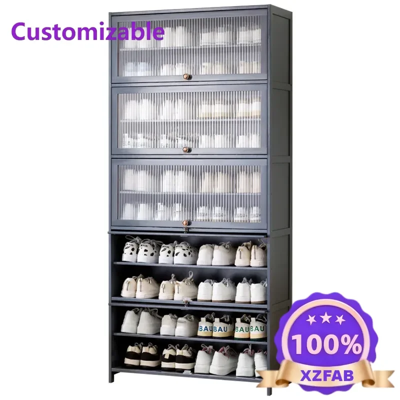 Factory Direct 2026 Household door shoe rack simple indoor rental house storage artifact e****mical multi-layer dust shoe cabine
