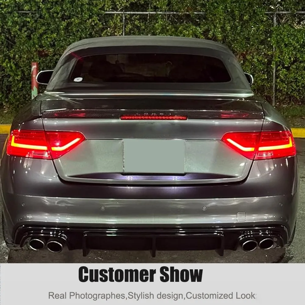 For Audi A5 Sline S5 B8.5 2012-2017 Gloss Black Rear Bumper Diffuser Lip Body Kits Car Accessories - view 2