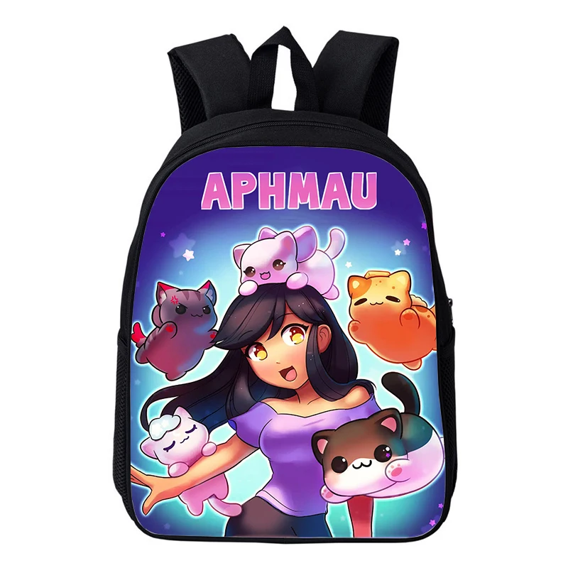 

12 Inch Aphmau Cartoon Print Backpacks for Preschool Boys Girls Kindergarten Bags Children Kawaii Bookbag Kids Anime School Bags