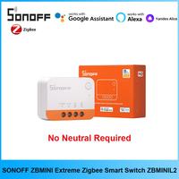 SONOFF ZBMINI L2 Extreme ZigBee Smart Switch No Neutral Wire Required DIY Two-Way Control With Zigbee Hubs Bridge Alexa Google