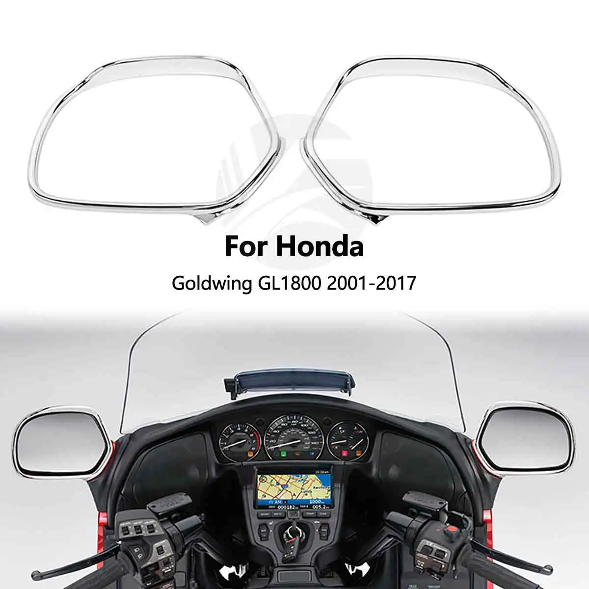 

Chrome Rear View Side Mirrors Trim Decoration Cover For Honda Goldwing GL1800 2001-2017 GW Gold Wing Motorcycle Decorative Frame