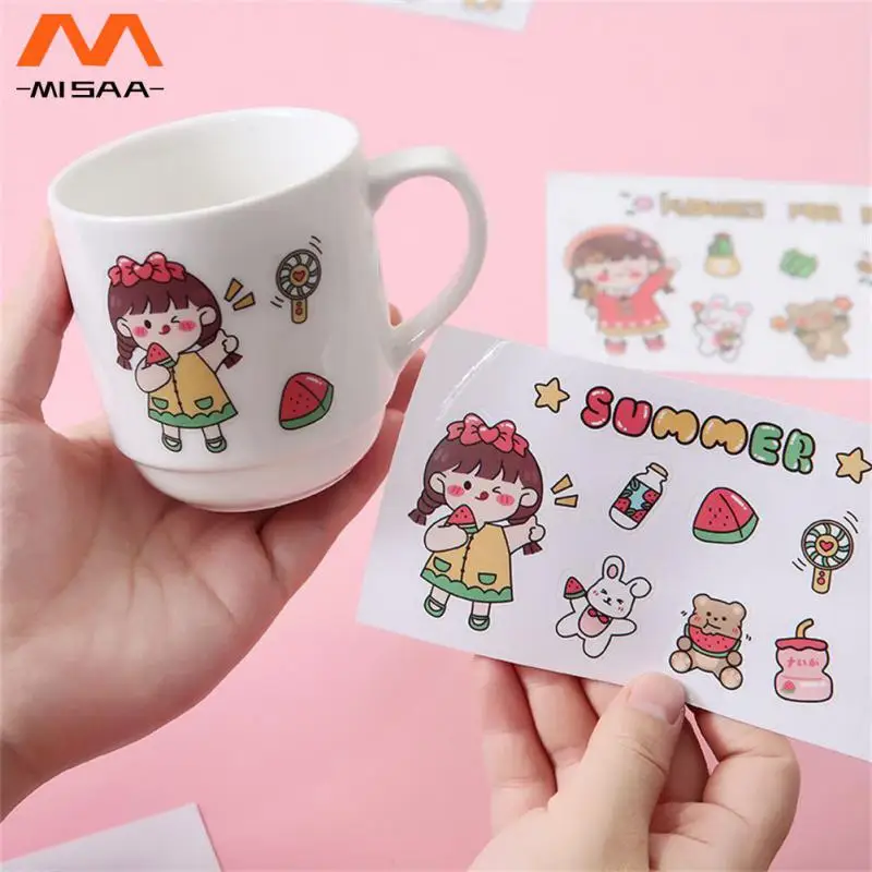 Notebook Hand Account Stickers Cartoon Waterproof Cute Decor Pvc Widely Used Water-cup Stickers Stickers Water Cup Ins Wind