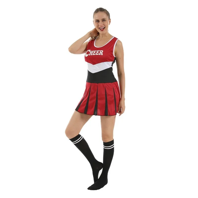 Disfraz de animadora deportiva para mujer, Falda corta Sexy para adulto, traje de animadora de baloncesto, Cosplay, Carnaval, Pascua, vestido elegante