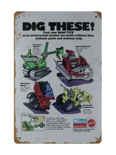 Dig These! 1972 Snap-Tite Model Kits metal tin sign tree wall art