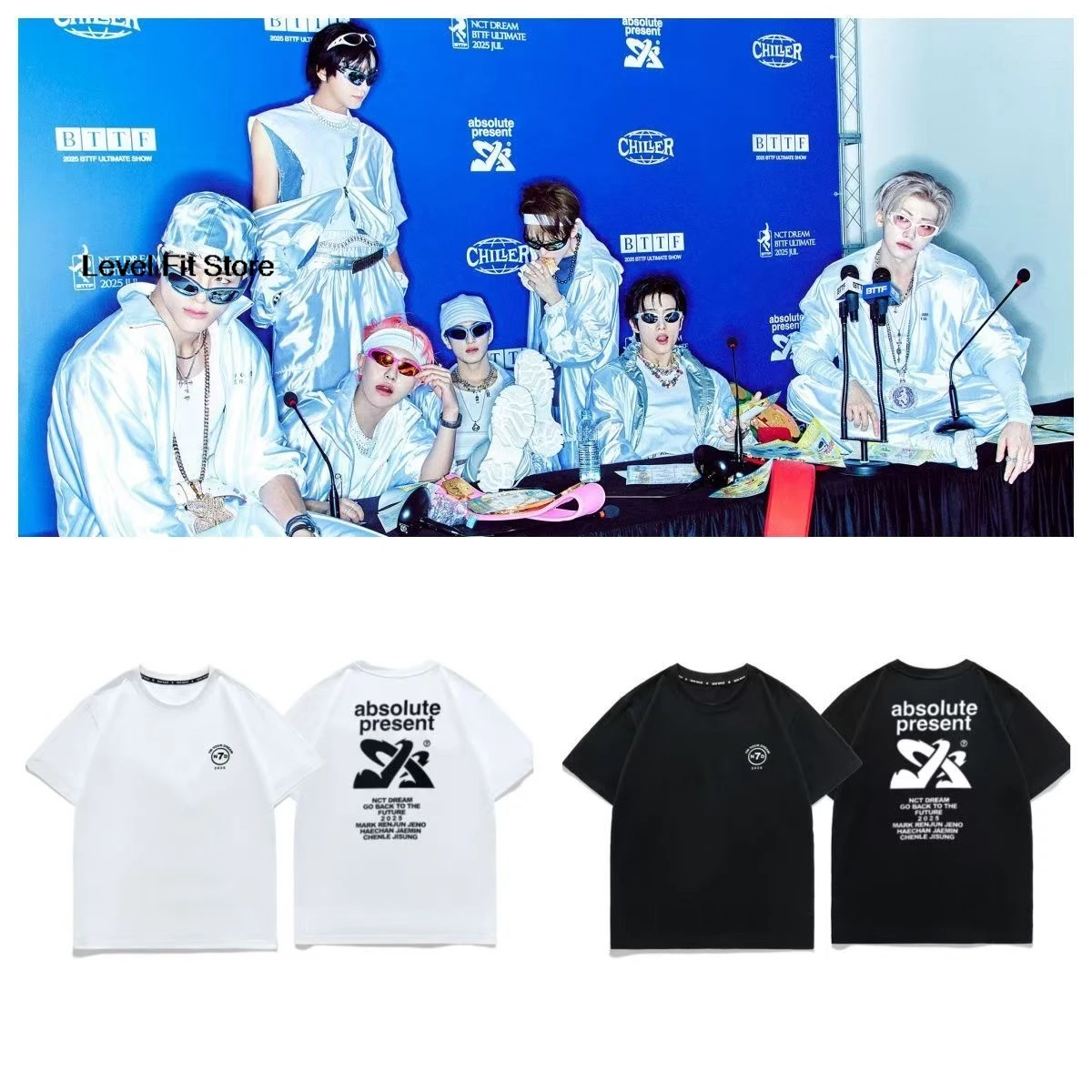 T-shirt NCT DREAM POP-UP [TIME RIDERS] en vente flash, même style avec impression de lettres, T-shirt à manches courtes en pur coton