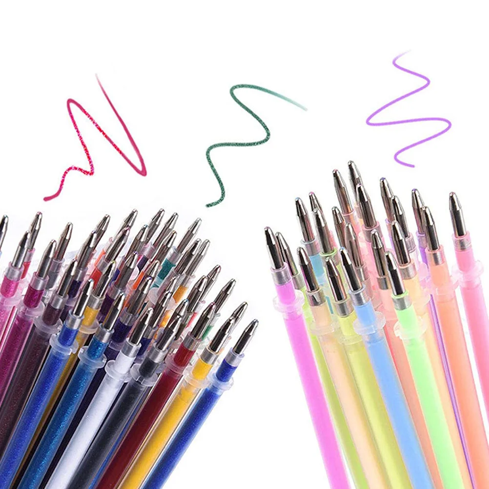 

24 шт., цветные стержни для гелевых ручек со вспышкой, высококачественные герметичные стержни для чернил, легкая легкая замена для школьных и офисных принадлежностей