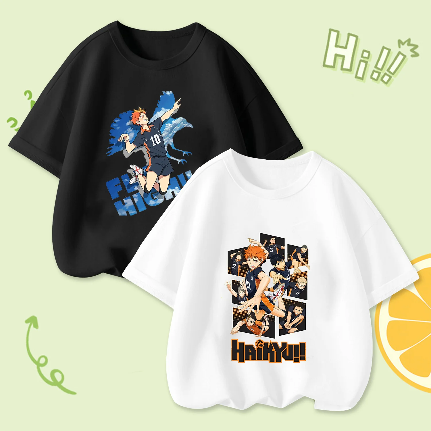 Haikyuu T-shirt Anime Hinata Shoyo Boys Girl Clothes Children\'s Tops Graphic T Shirts Cartoon Print Short Sleeve Tee Kids Gifts