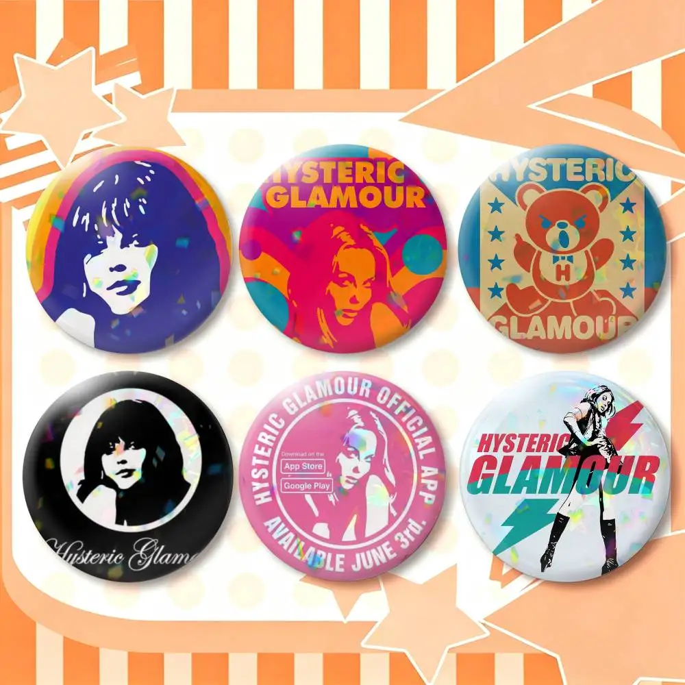H-HystericS Glamour BRAND Creative  25 32 44 58 75mm Badges Personalized Round Brooches Pins Accessory Gift