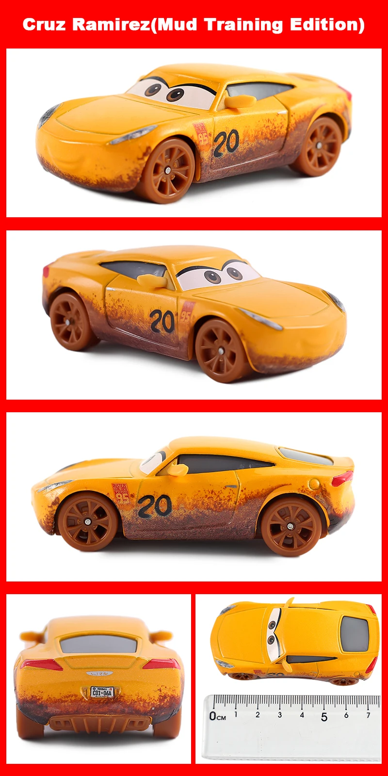 Pixar Cars Cruz Ramirez Rennwagen Spielzeug 1/55 Metall-Die-Cast Anime-Figur Modellauto Geburtstagsgeschenke Kinderspielzeug aus Legierungsmaterial – Detail 10