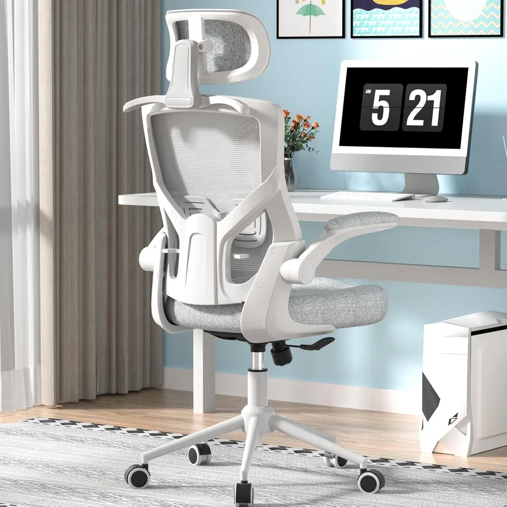 

Ergonomic Office Chair, High Back Mesh Desk Chair with Thick Molded Foam Cushion, Coat Hanger,Adjustable Headrest Lumbar Support