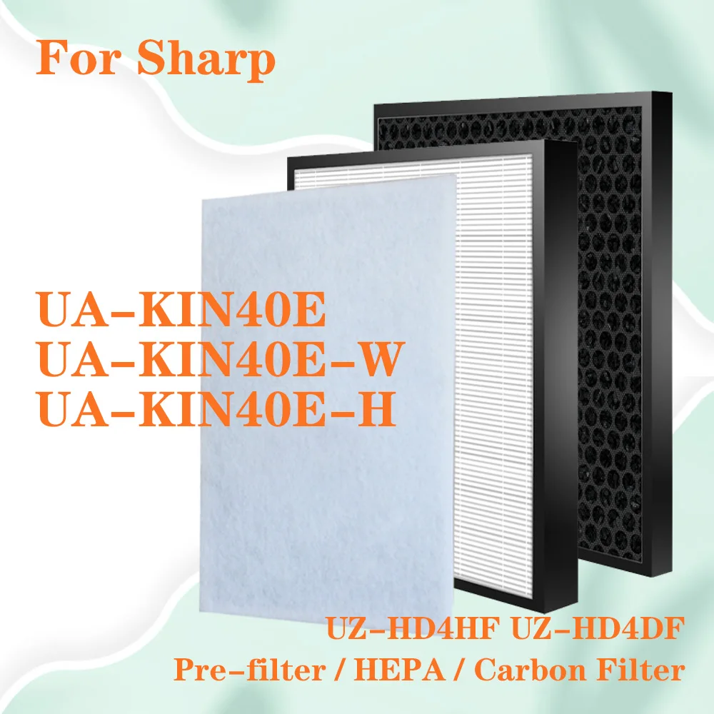 HEPA and Deodorizing Carbon Filter Replacement for Sharp air purifier UA-KIN40E UA-KIN40E-W UA-KIN40E-H