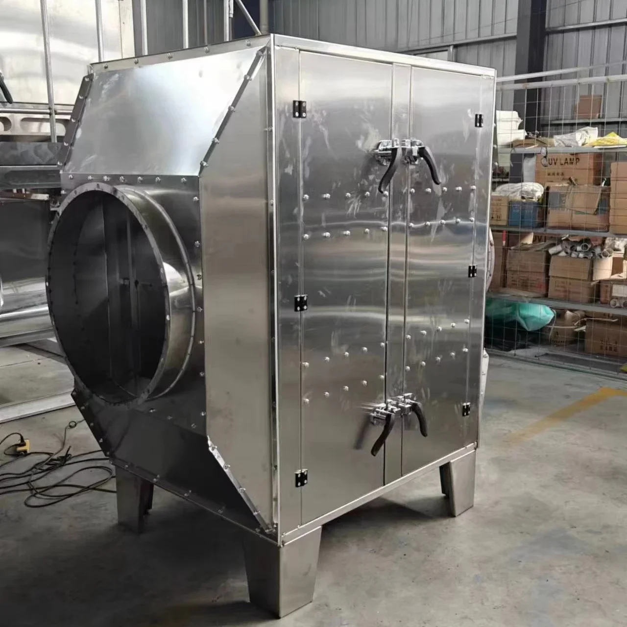 Stainless Steel Activated Carbon Adsorption Box Organic Waste Gas Purifier with Absorption Filter for Gas Disposal Machinery