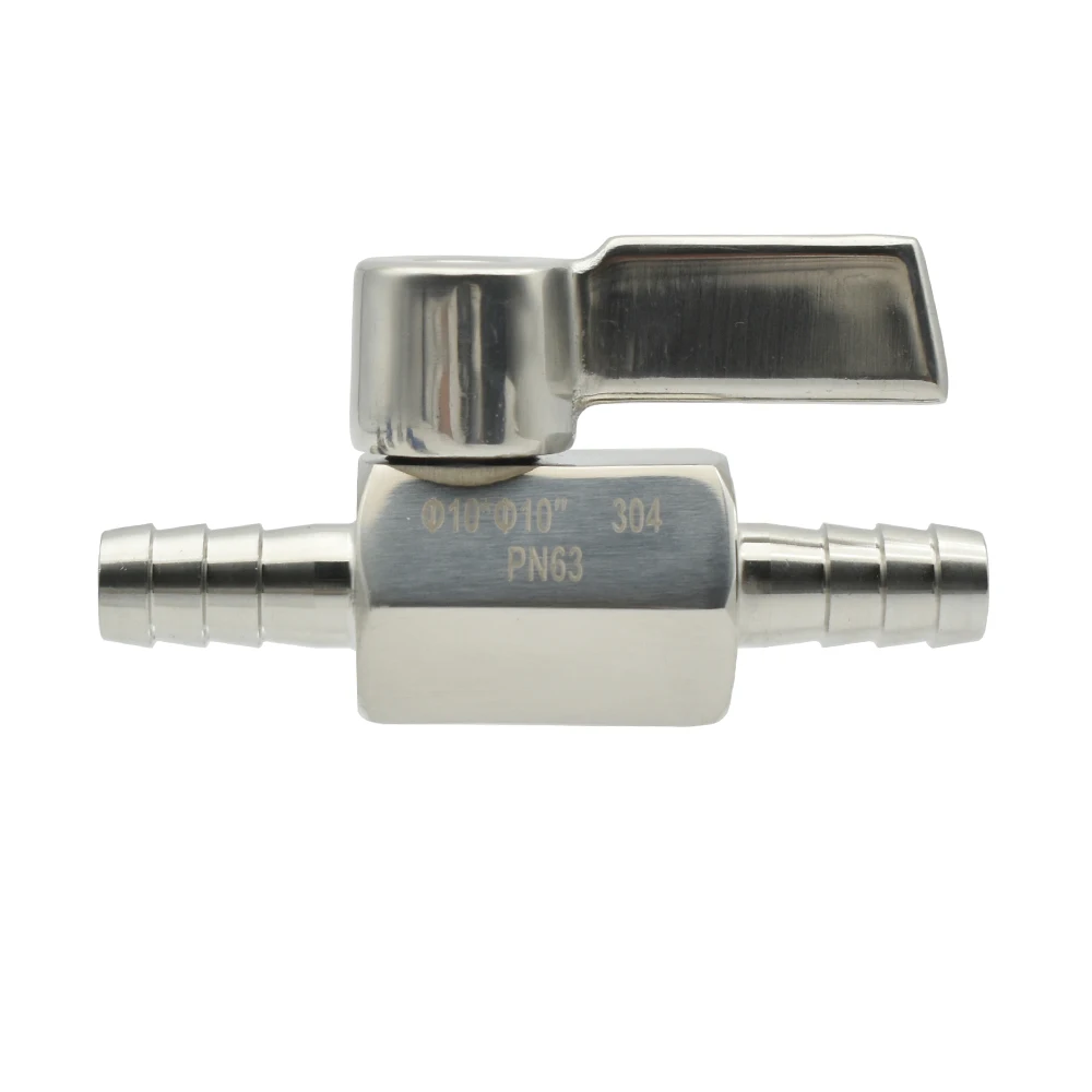 304 Stainless Steel MINI Ball Valve 7mm -25mm Hose Barb Self-made 2 Air, Water And Oil Hoses, Tube Skin Connector Micro-valve