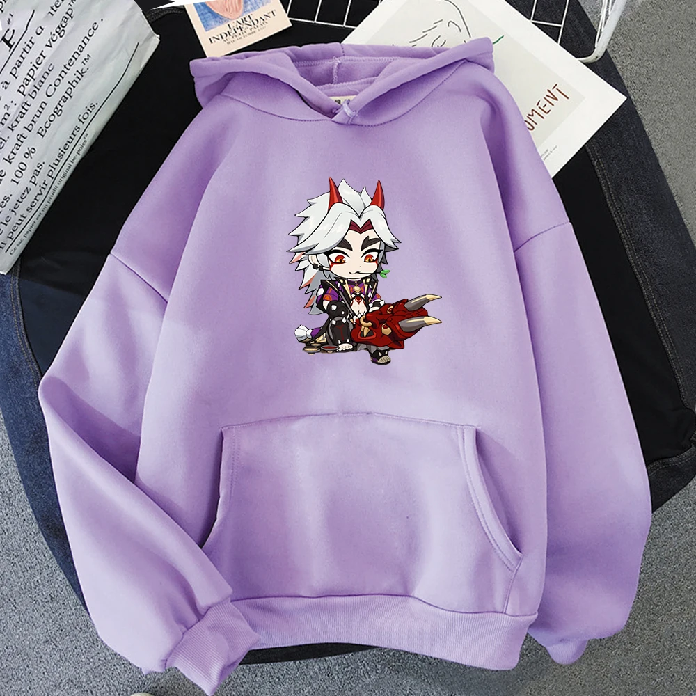 Kawaii Genshin Impact Arataki Itto Graphic Women Hoodies Harajuku Y2k Long Sleeve Plus Size Casual Cartoon Female Sweatshirts