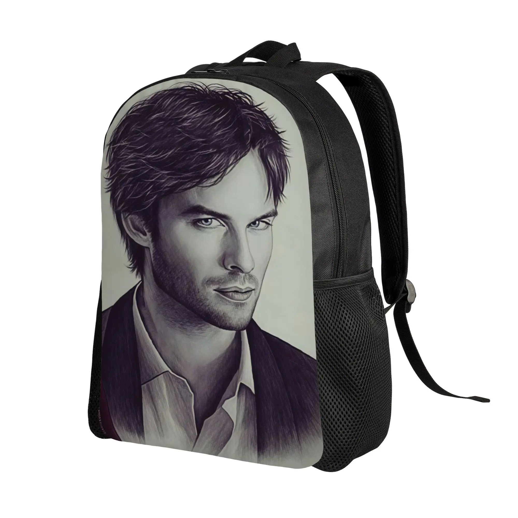 Vampire Diaries Damon Klaus  Backpack  Student Unisex Polyester Travel Backpacks Pattern Kawaii School Bags Rucksack