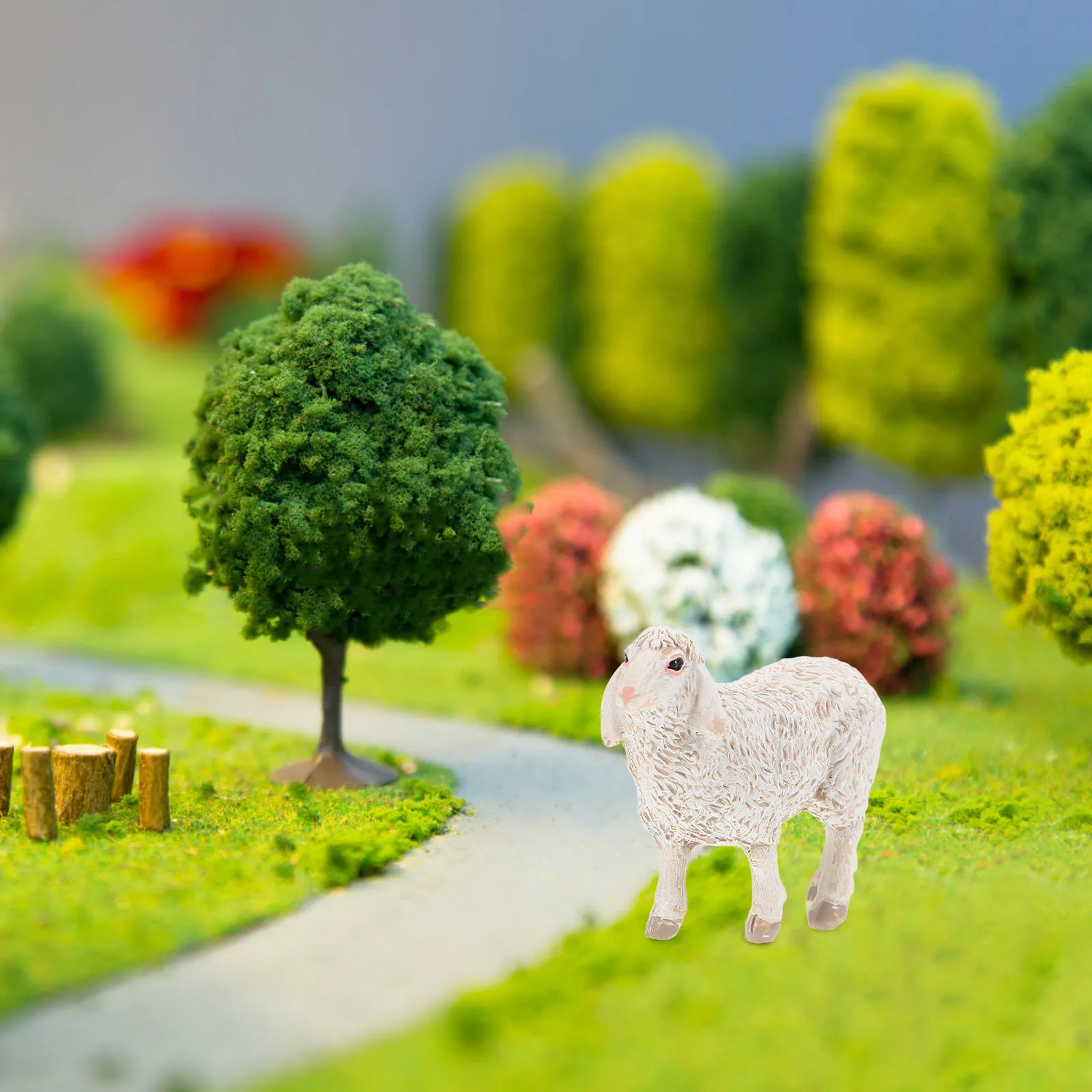 

Cute s Resin Miniature Animal Ornament For Garden Indoor Desktop Decoration Farm Lamb Statue Cake Topper Gift