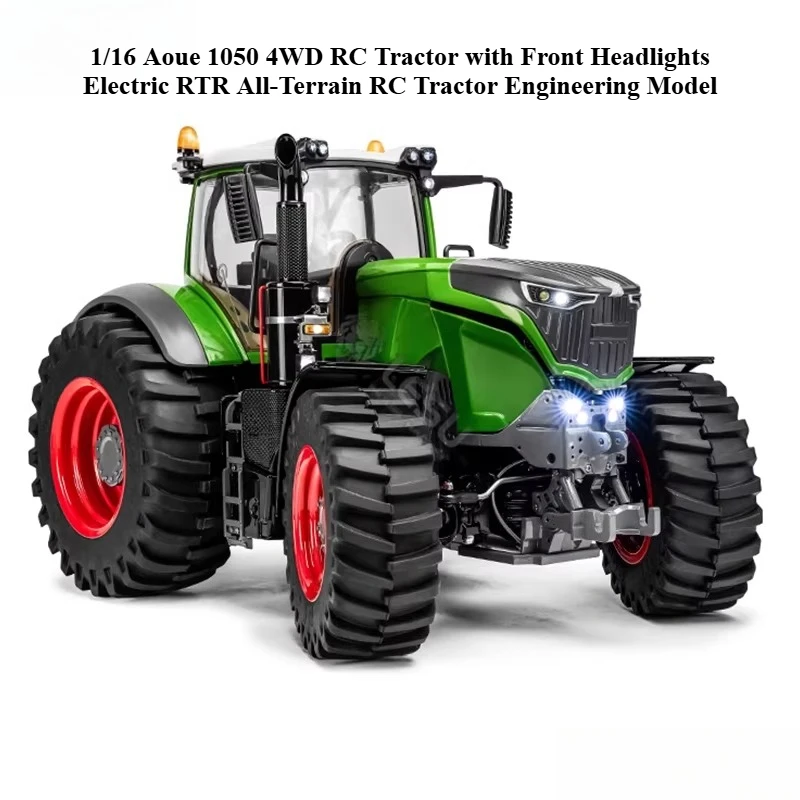 1/16 Aoue 1050 4WD RC Tractor with Front Headlights Electric High-Horsepower RTR All-Terrain RC Tractor Engineering Model