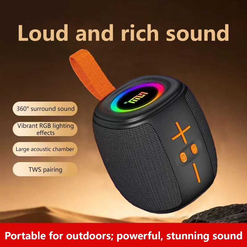 New Bluetooth Speaker Small Steel Cannon Outdoor Portable Card Insertion Audio Home Desktop High Quality Bass Cannon Speaker