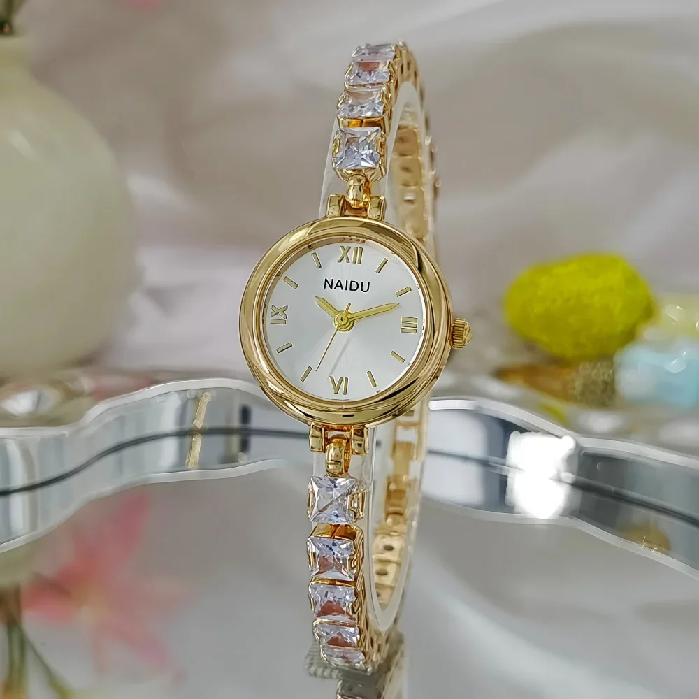 Luxury Gift Women Simple Round Dial Quartz Watches Ladies Rhinestone Bracelet Wristwatches for Girl Clock Dropshipping Relógio