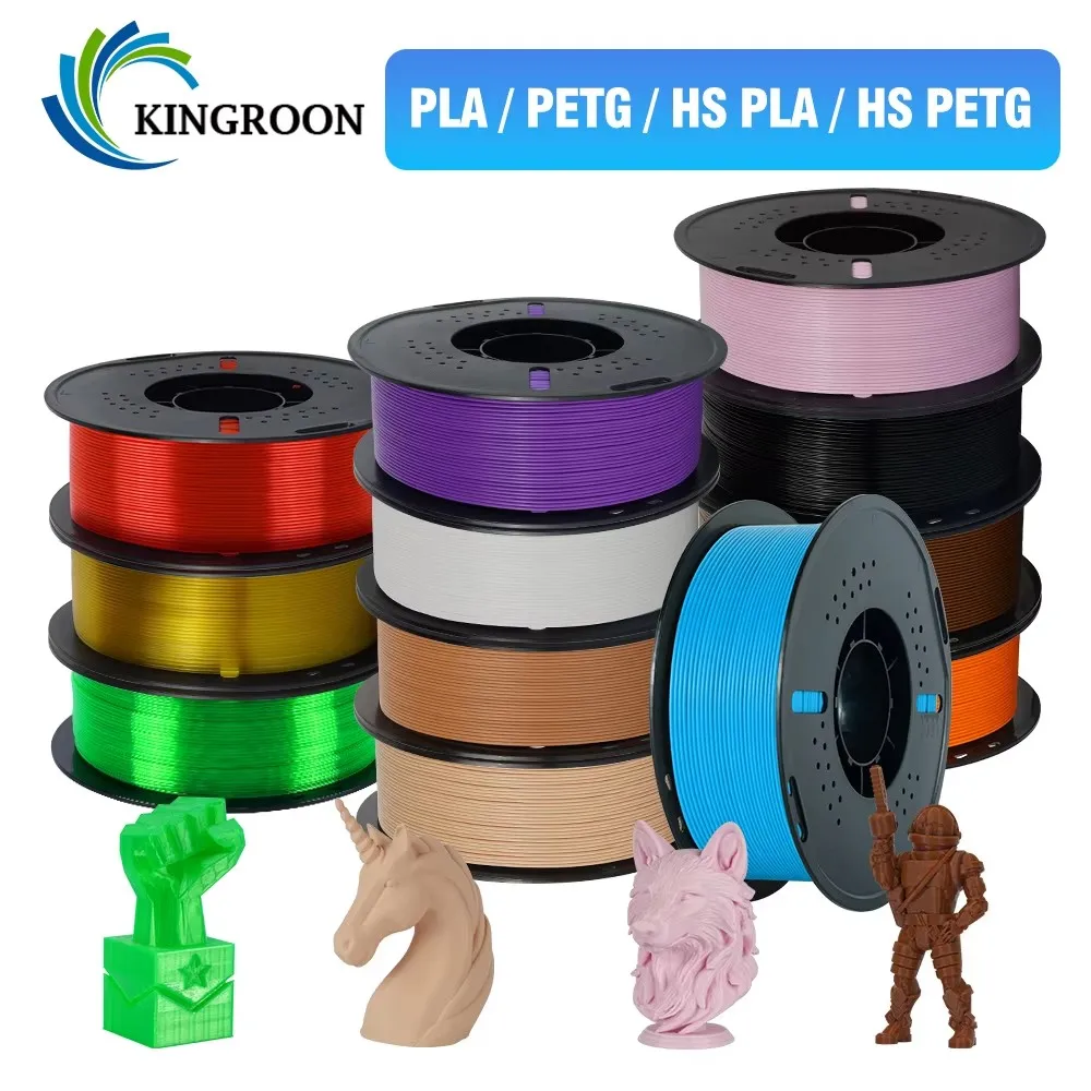 KINGROON Filament PETG 3D o wysokiej prędkości druku PLA/PETG 5KG Filament do druku 3D 1.75mm 100% Równo…
