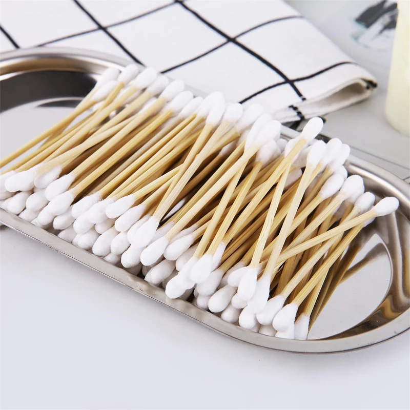 100/200 Pcs Double Head Cotton Swab Disposable Ear Nose Clean Lips Eyeliner Eyelash Extension Glue Removing Tool Beauty Makeup