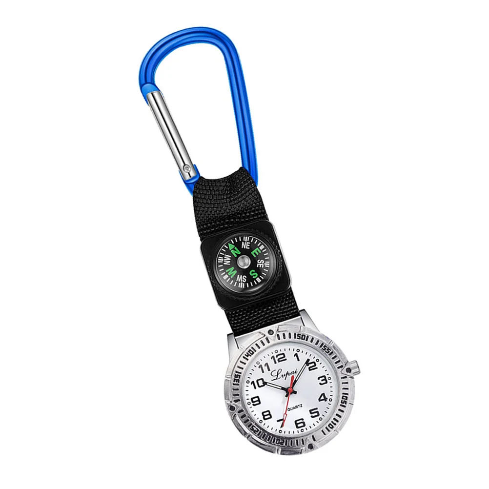 

Clip-on Mountaineering Watch Carabiner Design Blue Glow Pointer for Night Shifts Hiking Traveling Running Mountaineering Watch