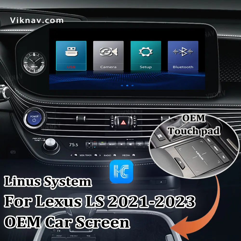 For Original Car Screen Linux System For Lexus  LS 2021 2022 2023 Wireless Apple CarPlay Android Auto