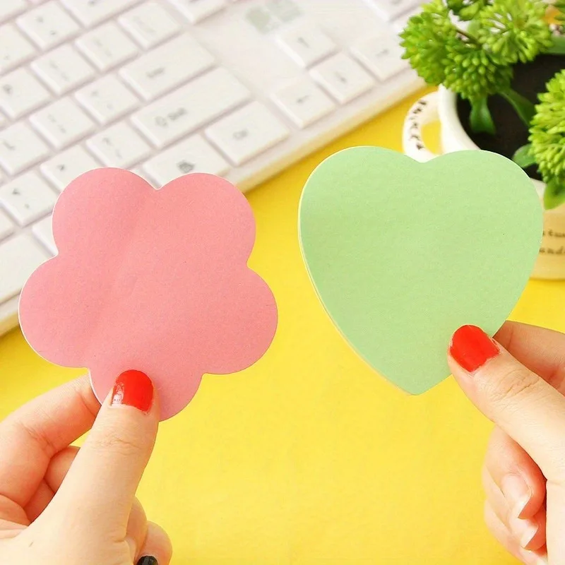 5Pcs Random Shape Creative Post Colour Self Stick Notes Self-adhesive Sticky Note Cute Notepads Posted Writing Pads Stickers
