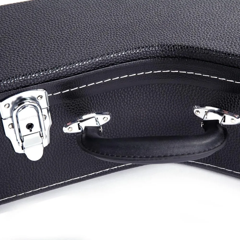 Hardshell Professional 5-string Microgroove Leather Pattern Banjos Case Black