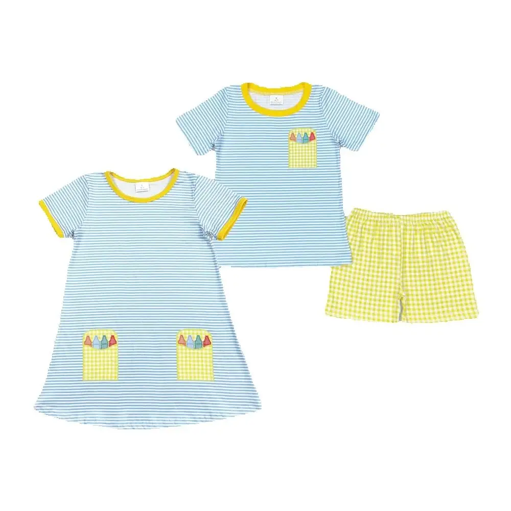 

Baby Girls Back To School Boys Sibling Dresses Summer Sets