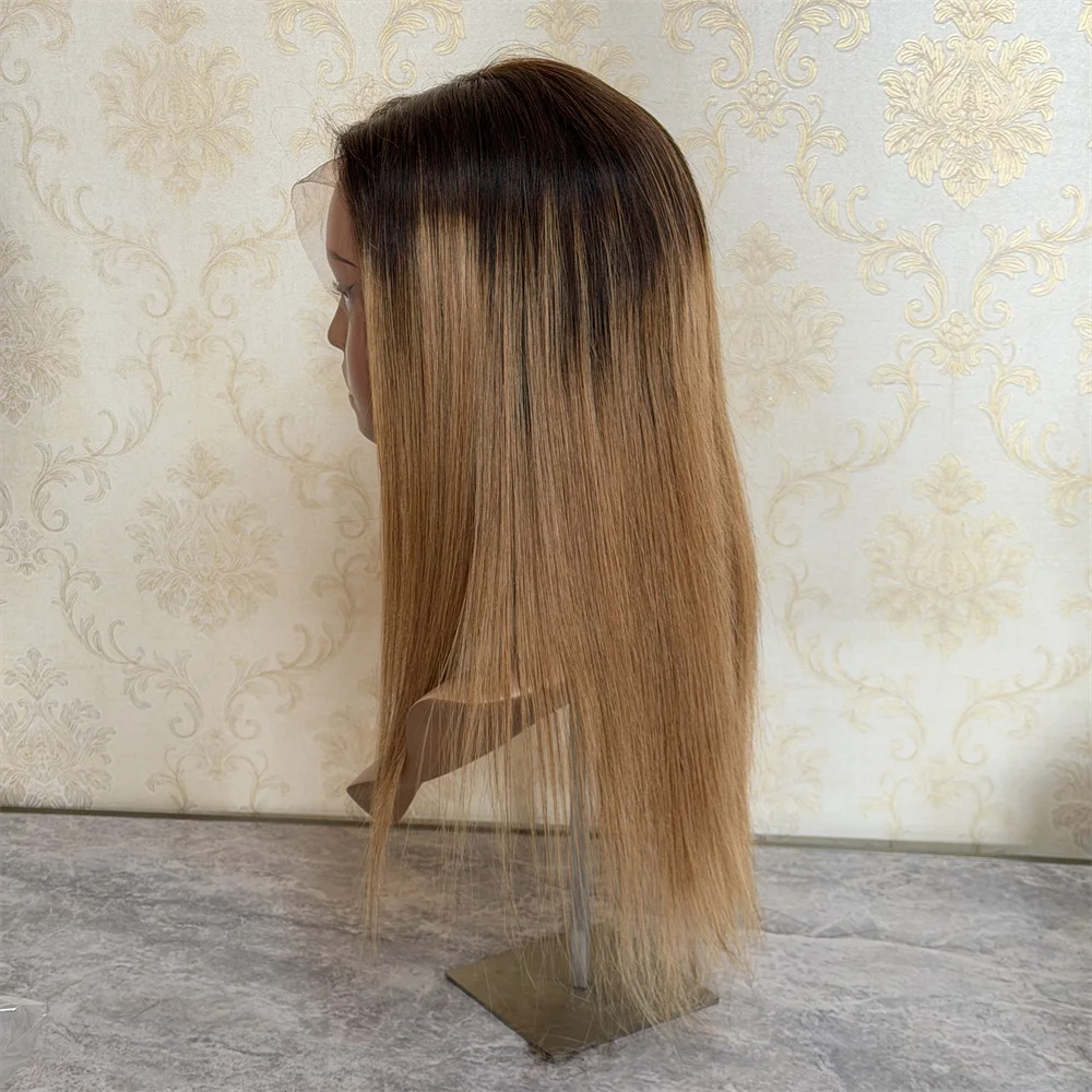 

Парик 360 Full Lace Front, медово-русый, прямой, недорогой, без клея, высококачественный, из натуральных волос, для женщин