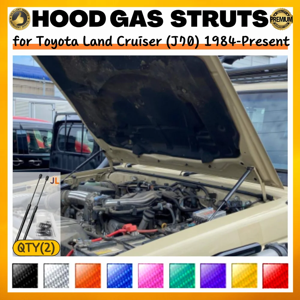 

Qty(2) Hood Struts for Toyota Land Cruiser (J70) 1984-Present Front Bonnet Modify Gas Springs Shock Absorber Lift Support Damper