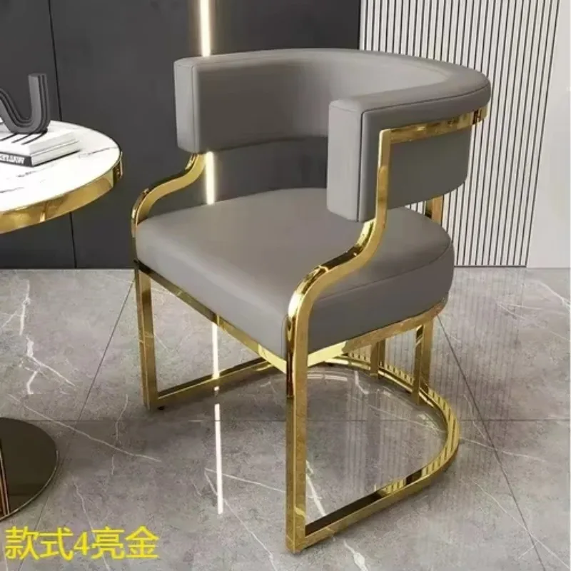 Nordic Aesthetic Metal Base Makeup Chair, Versatile Furniture for Hotel, Salon, Dining Room, Reading Nook and Garden