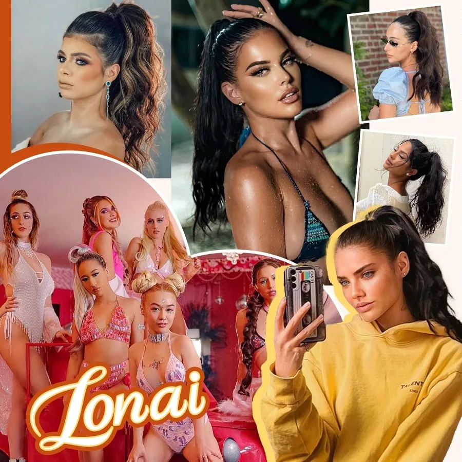 LONAI Extension de queue de cheval 18 pince à griffe ondulée Extensions de queue de cheval ZJ001 pince à griffe ondulée bouclée dans les Extensions de cheveux faux Pon synthétique