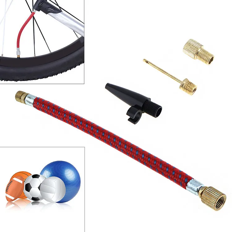 New 1 Set Inflating Needle Kits Needle Hose Sports Ball Basketball Football Volleyball Bike Tire Tube Inflator Kit Air Pump Tool