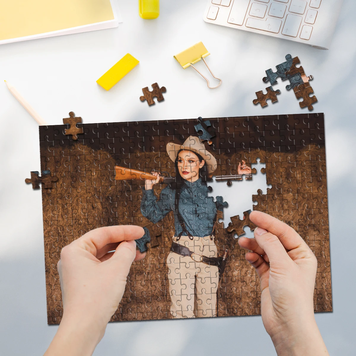 35/300/500/1000pcs Personalized Custom Photo Puzzle photo Father's Day Back To School Halloween Christmas New Year