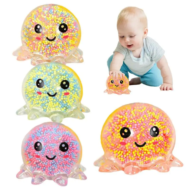 

1pcs Glowing Light Squid Vent Ball Luminouse Decompressions Octopus Stress Relief Squeeze Toy Kids Sensory Bubble Octopus Ball