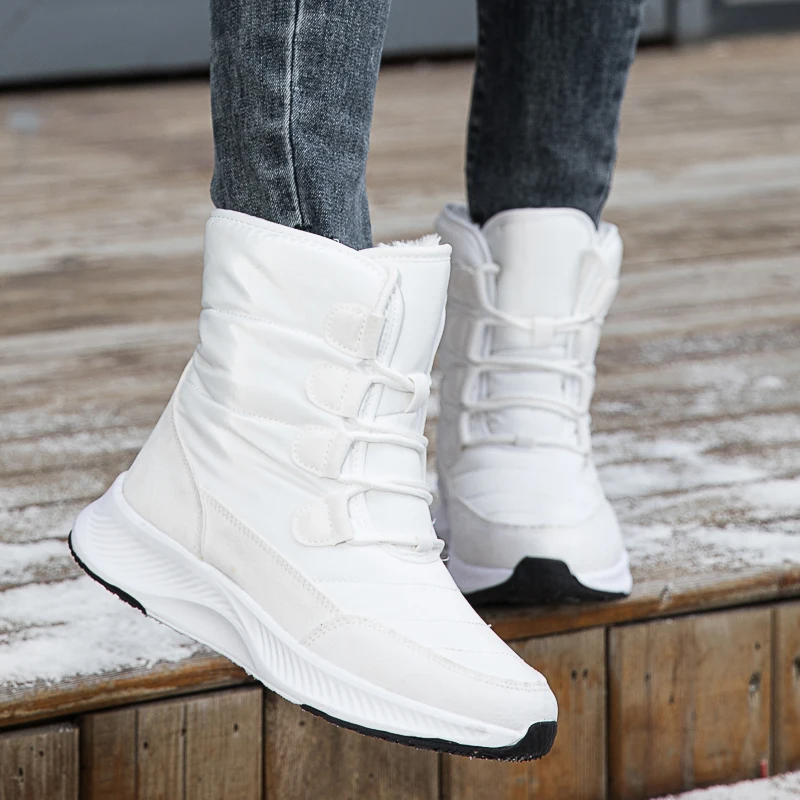 Winter Lightweight Women Snow Boots 2023 Fashion White Womens Boots Waterproof Warm Ankle Boots Woman High top Platform Shoes