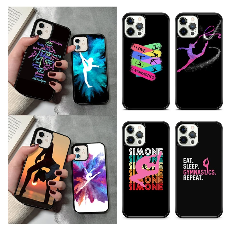 Love Gymnastics silhouette sports Phone Case For iPhone 14 15 16 13 12 Mini Max Cover For Apple 11 Pro Max 6S 8 7 Plus SE2020